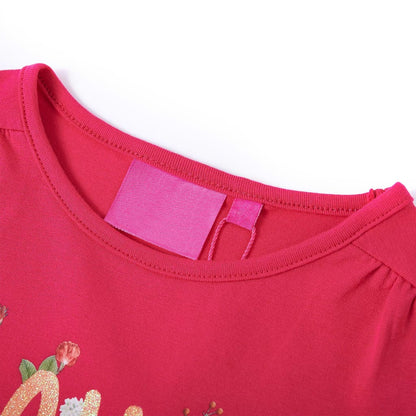Kindershirt met lange mouwen 116 felroze Roze