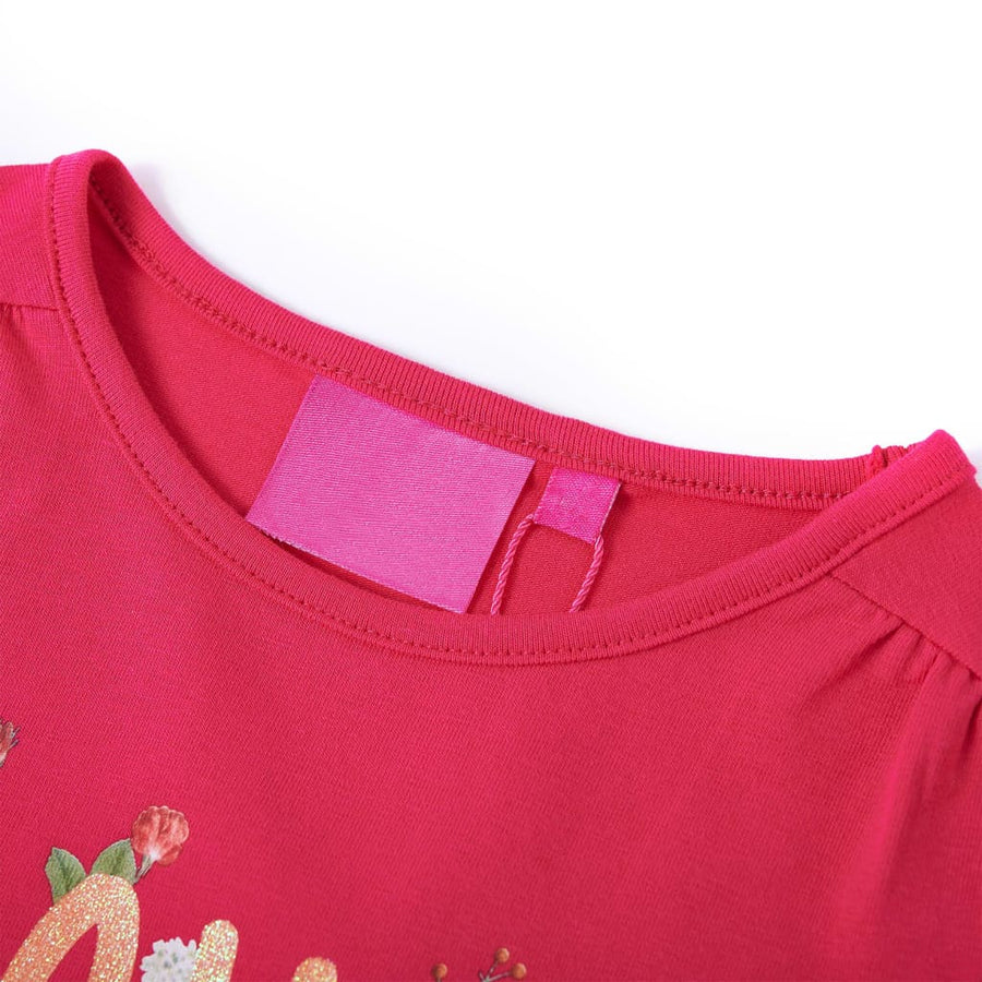 Kindershirt met lange mouwen 116 felroze Roze