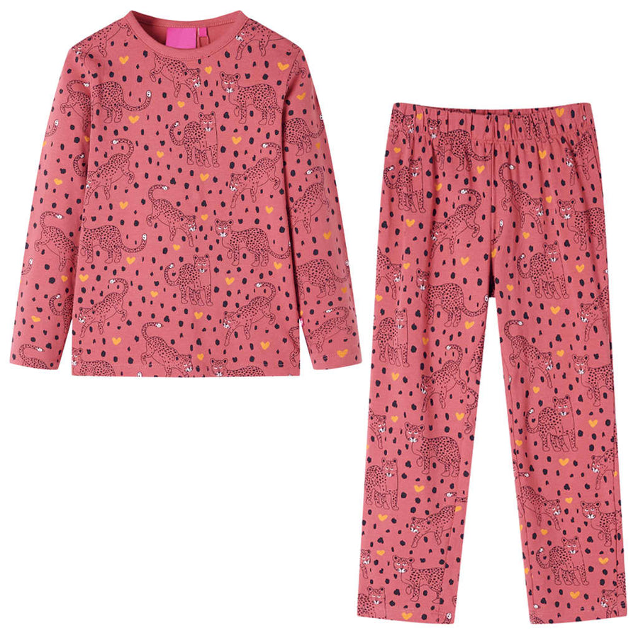 Kinderpyjama met lange mouwen 104 oudroze 104