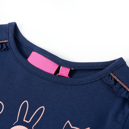 Kindershirt met lange mouwen 116 marineblauw Marineblauw