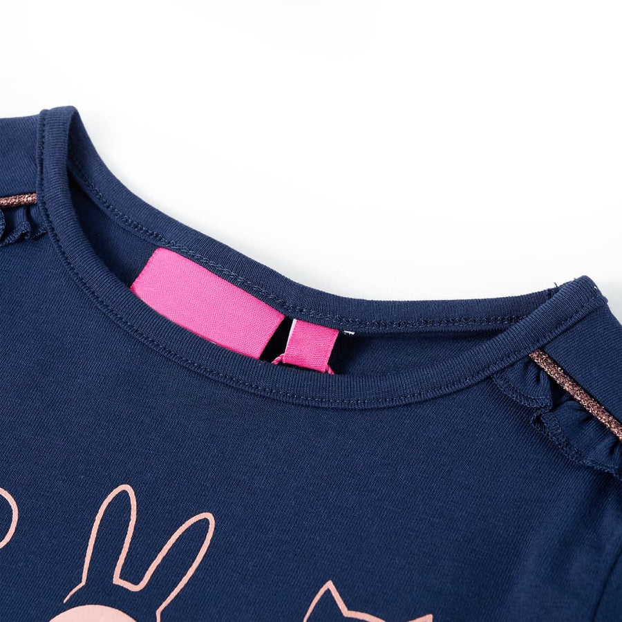 Kindershirt met lange mouwen 116 marineblauw Marineblauw