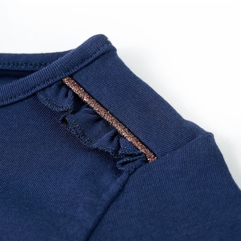 Kindershirt met lange mouwen 116 marineblauw Marineblauw
