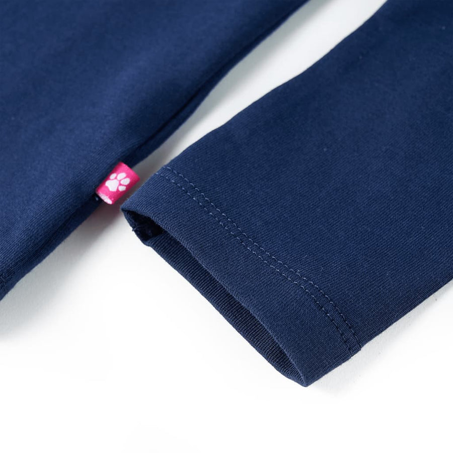 Kindershirt met lange mouwen 116 marineblauw Marineblauw