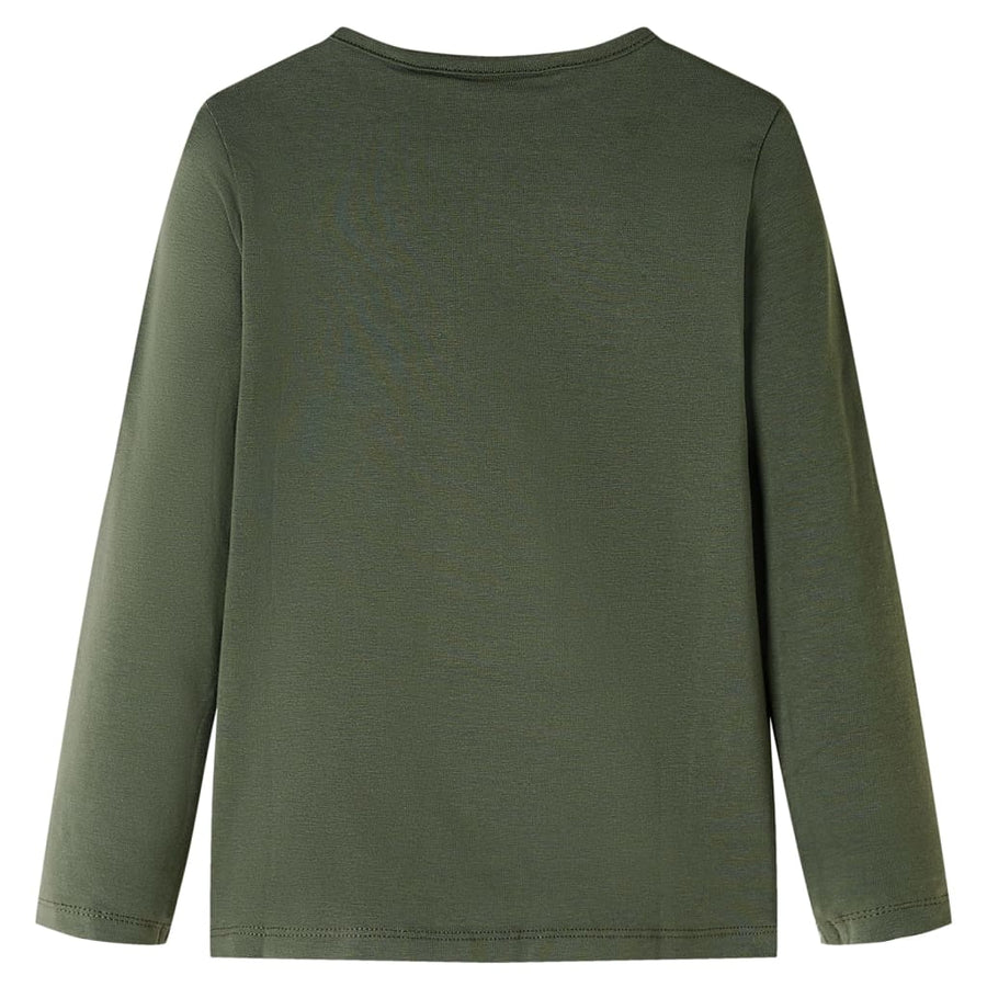 Kindershirt met lange mouwen 104 kakikleurig Kaki