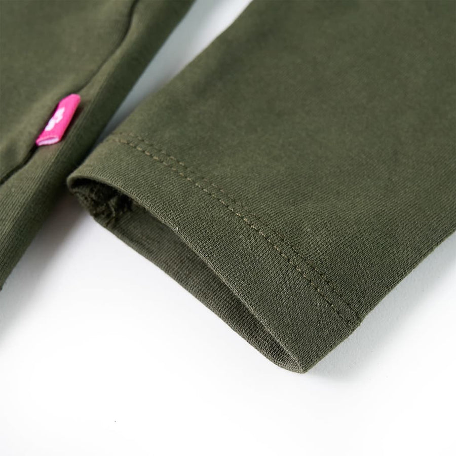 Kindershirt met lange mouwen 104 kakikleurig Kaki