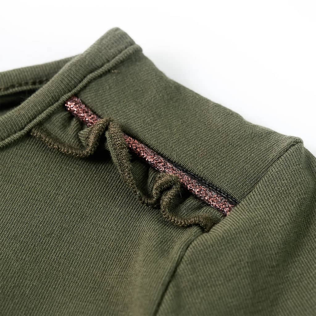Kindershirt met lange mouwen 128 kakikleurig Kaki