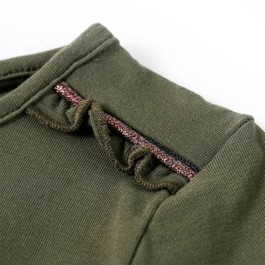 Kindershirt met lange mouwen 128 kakikleurig Kaki