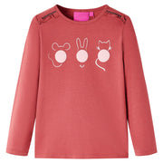 Children's long-sleeved shirt 104 pinkish brown