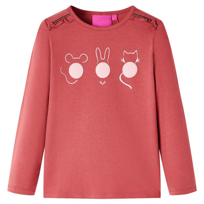 Kindershirt met lange mouwen 104 rozebruin Roze 104