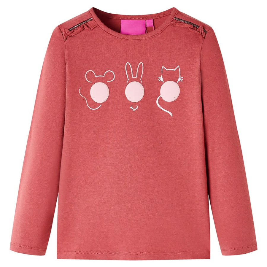 Kindershirt met lange mouwen 116 rozebruin Roze 116