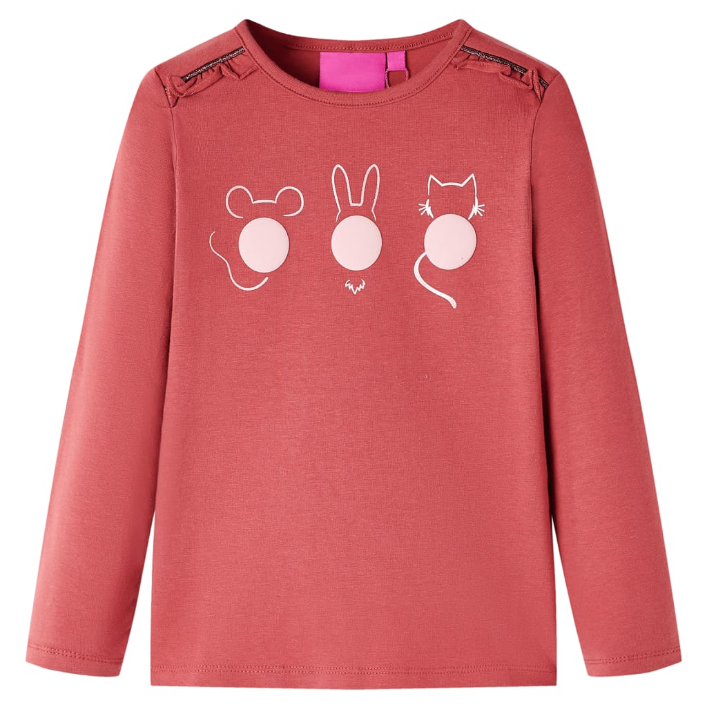 Kindershirt met lange mouwen 128 rozebruin Roze 128