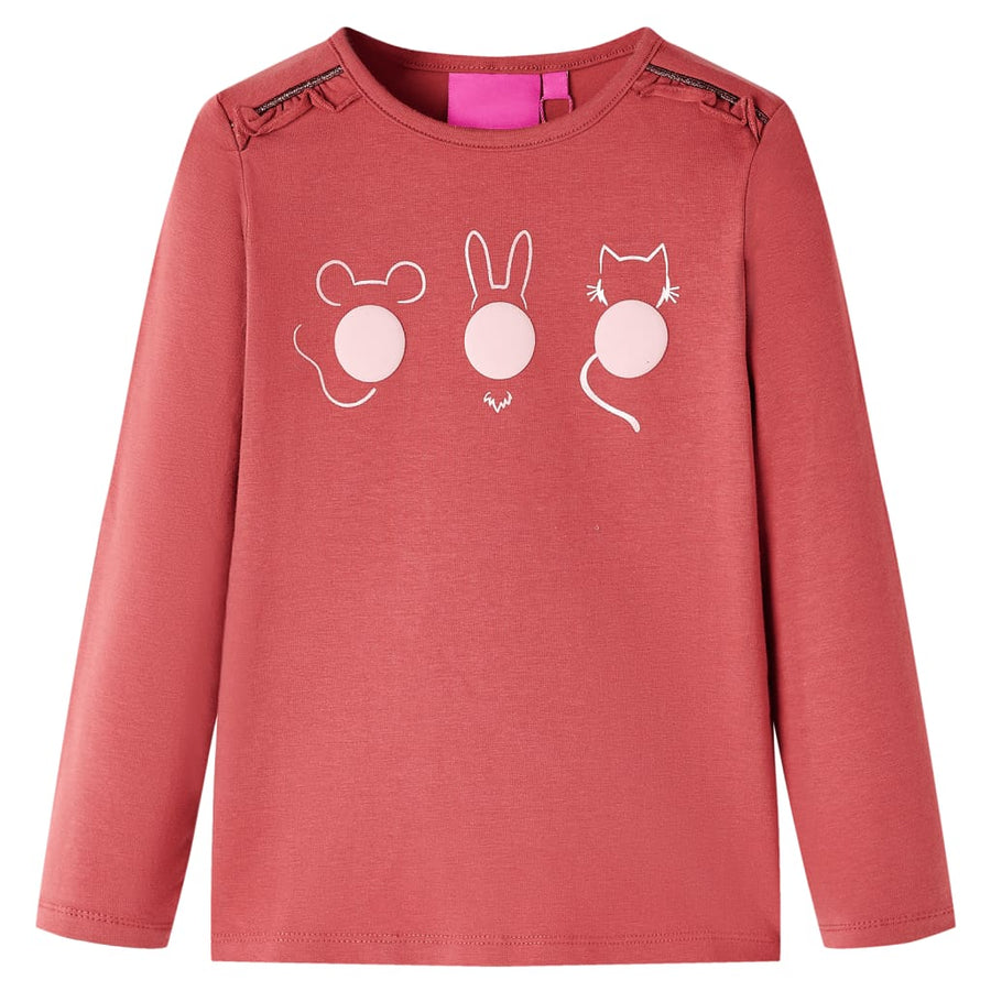 Kindershirt met lange mouwen 128 rozebruin Roze 128