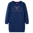Kinderjurk marineblauw 92 katoen