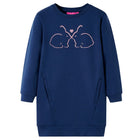 Kinderjurk 104 marineblauw konijnenprint katoen