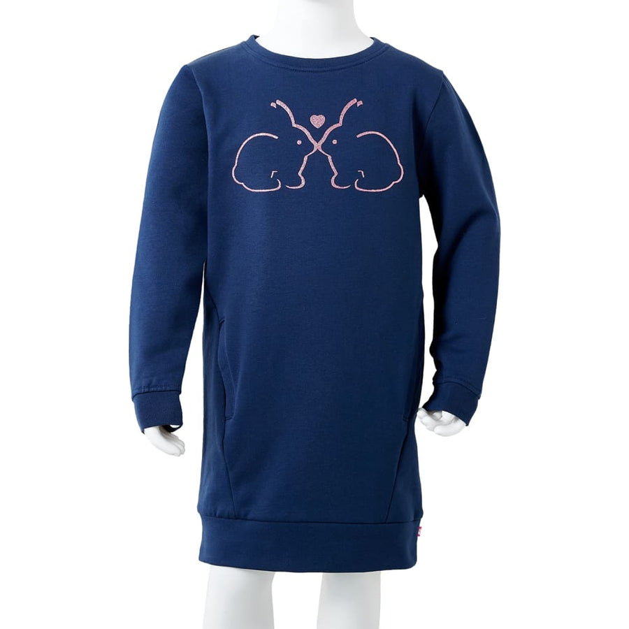 Kinderjurk 116 marineblauw 116