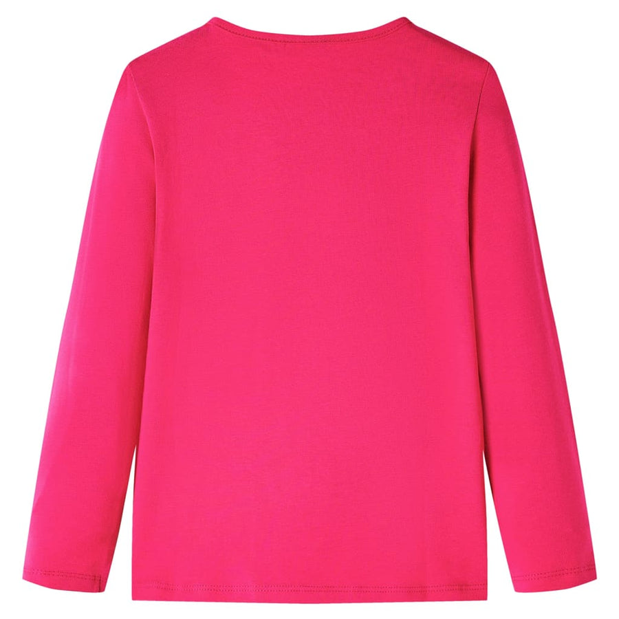 Kindershirt met lange mouwen 92 felroze Roze 92