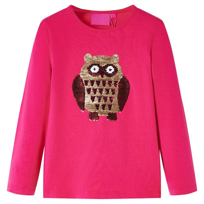 Kindershirt met lange mouwen 116 felroze Roze 116