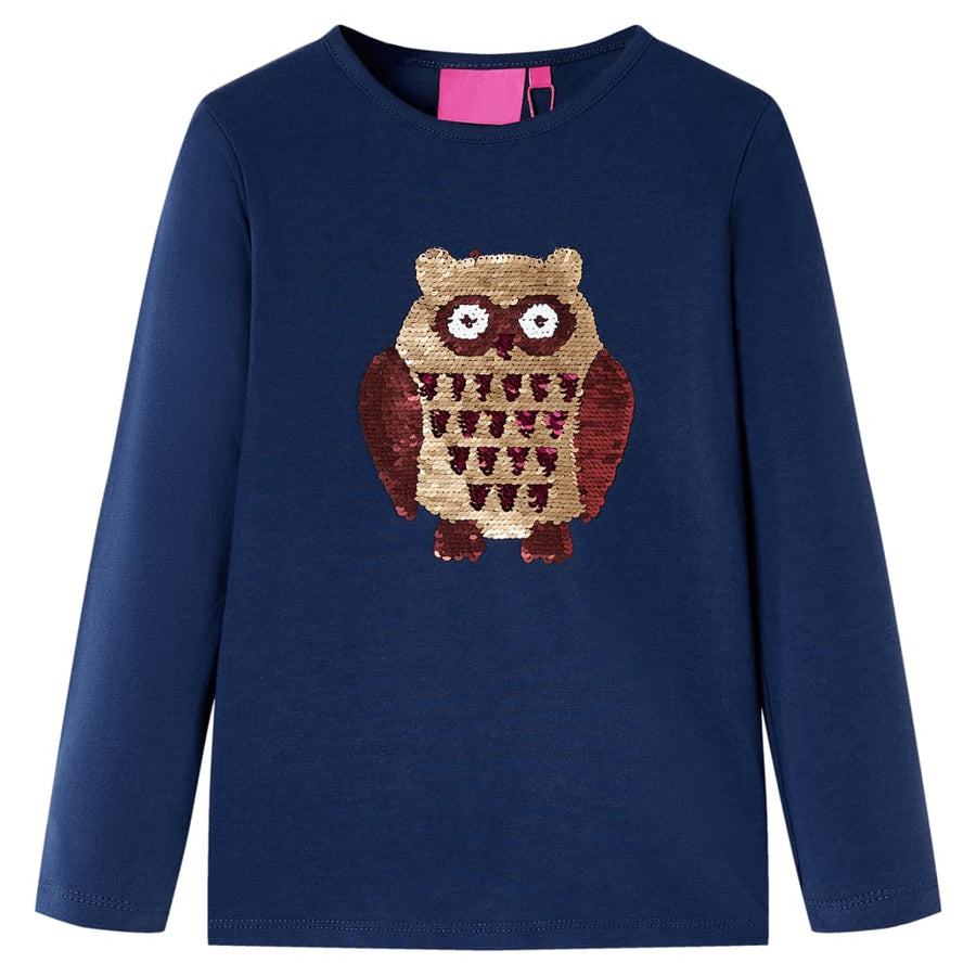 Kindershirt met lange mouwen 92 marineblauw Marineblauw
