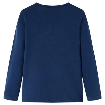 Kindershirt met lange mouwen 92 marineblauw Marineblauw
