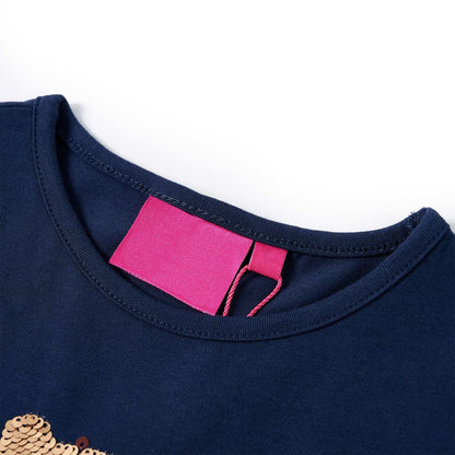 Kindershirt met lange mouwen 92 marineblauw Marineblauw