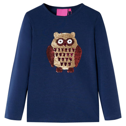 Kindershirt met lange mouwen 104 marineblauw Marineblauw