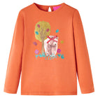 Kids long-sleeved shirt 140 orange-brown