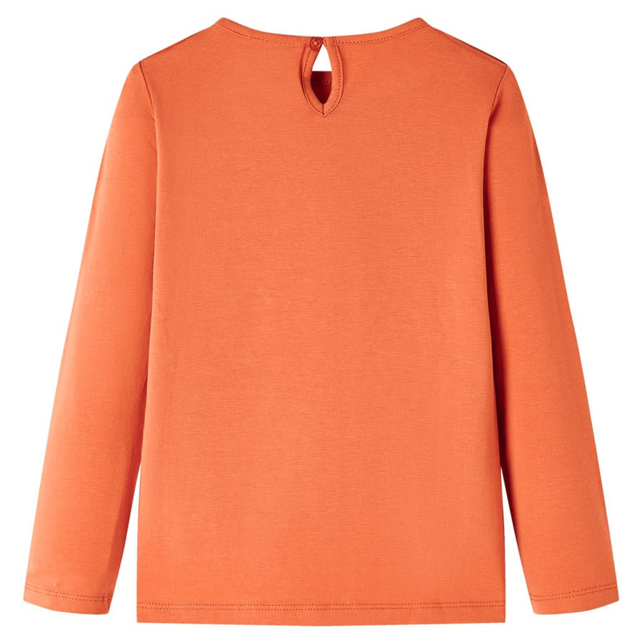 Kindershirt met lange mouwen 140 oranjebruin orange