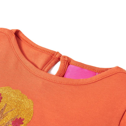 Kindershirt met lange mouwen 140 oranjebruin orange