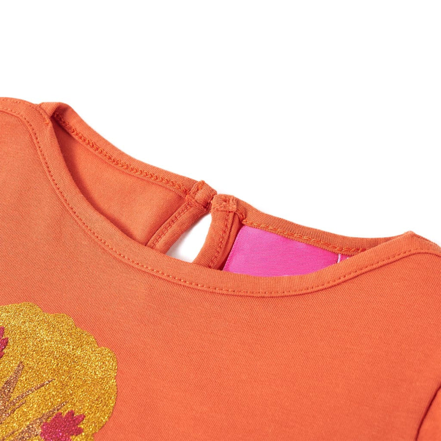 Kindershirt met lange mouwen 140 oranjebruin orange