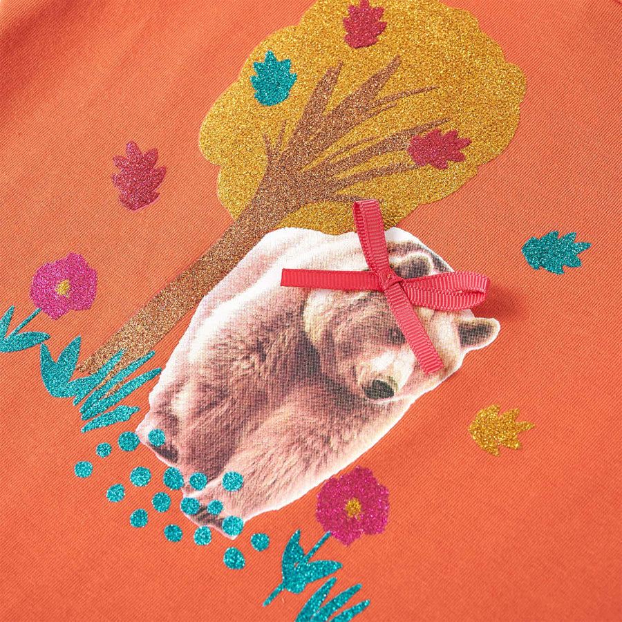 Kindershirt met lange mouwen 140 oranjebruin orange