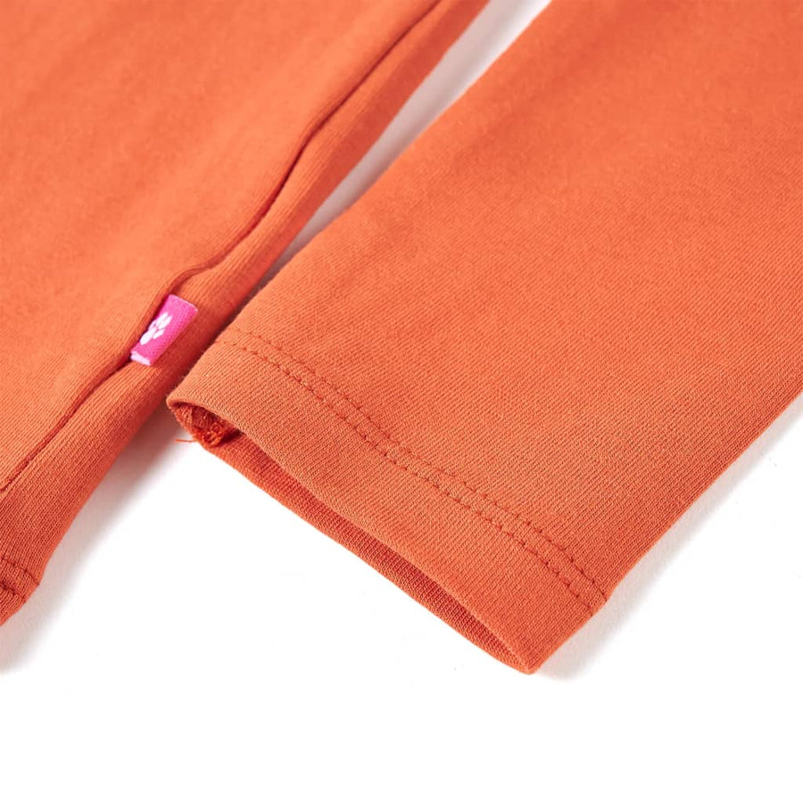 Kindershirt met lange mouwen 140 oranjebruin orange