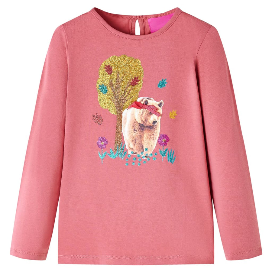 Kindershirt met lange mouwen 128 oudroze Roze 128