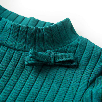 Kindershirt met lange mouwen geribd 104 donkergroen Donkergroen 104