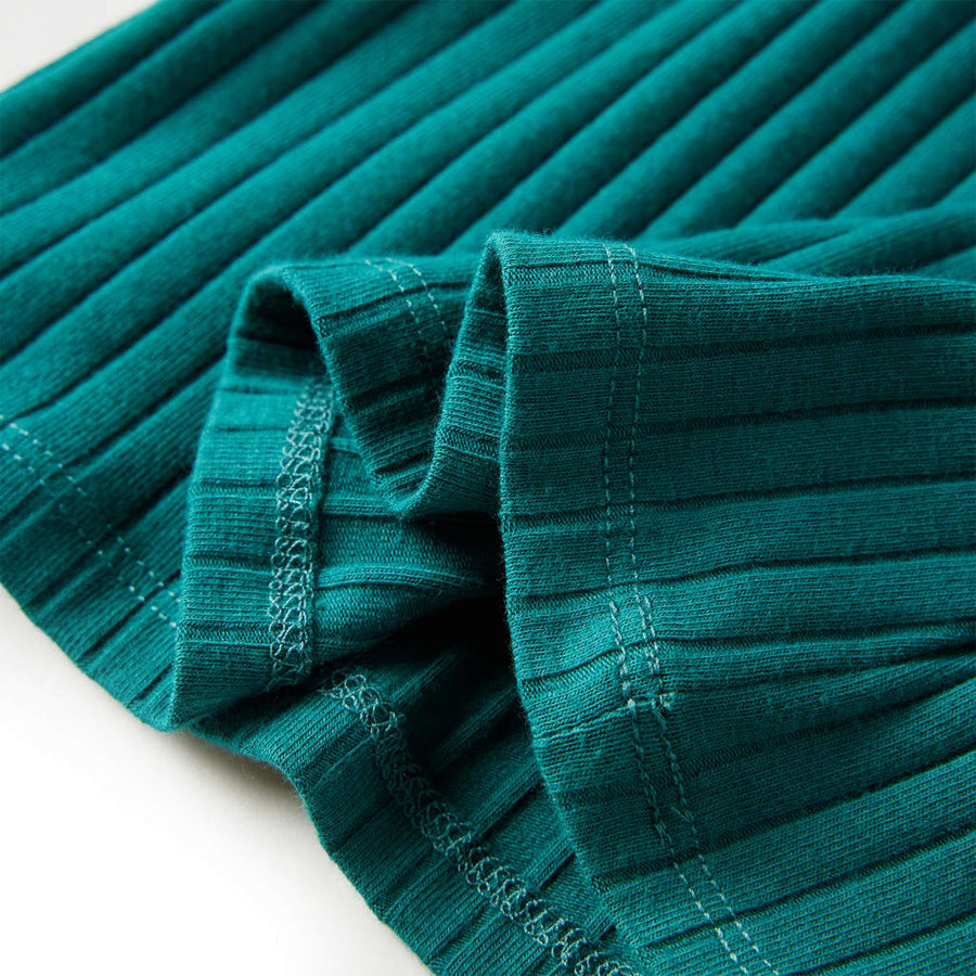 Kindershirt met lange mouwen geribd 104 donkergroen Donkergroen 104
