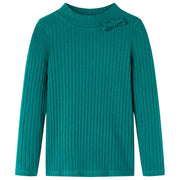 Kindershirt geribd lange mouwen 116 donkergroen