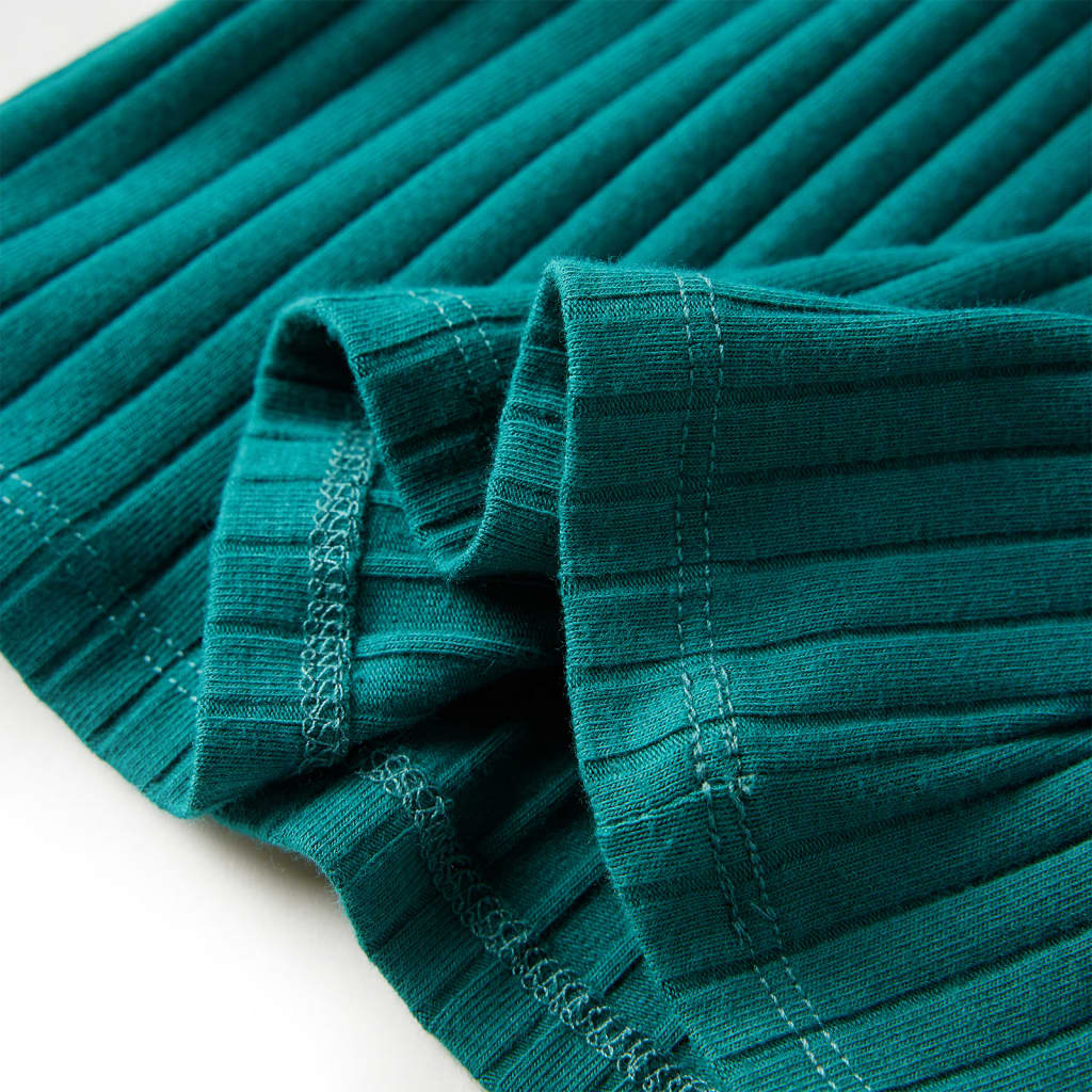 Kindershirt met lange mouwen geribd 116 donkergroen Donkergroen 116