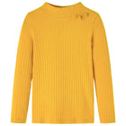 Kindershirt lange mouwen geribbeld 92 donker oker