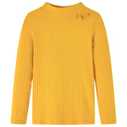 Kindershirt geribd 116 donker oker