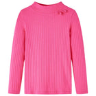 Kindershirt lange mouwen geribd 92 felroze