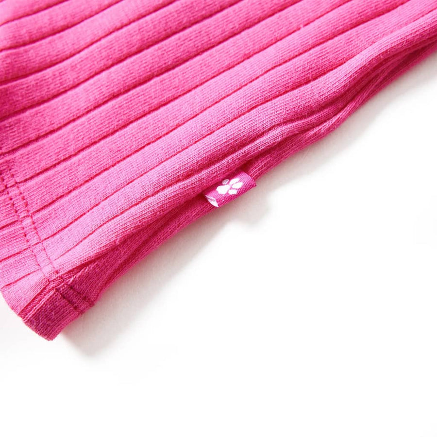 Kindershirt met lange mouwen geribd 92 felroze Roze 92