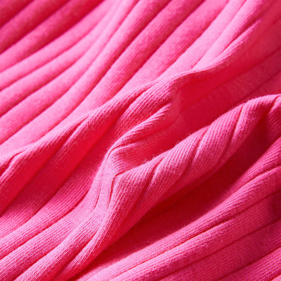 Kindershirt met lange mouwen geribd 92 felroze Roze 92