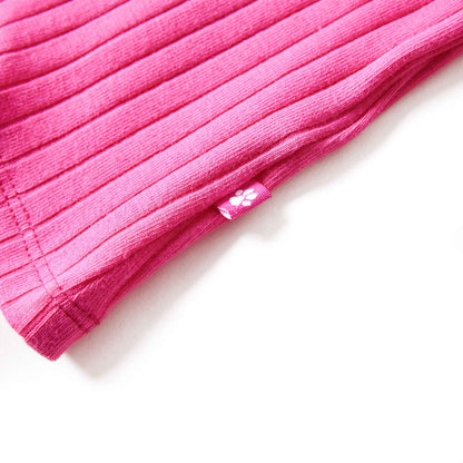 Kindershirt met lange mouwen geribd 104 felroze Roze