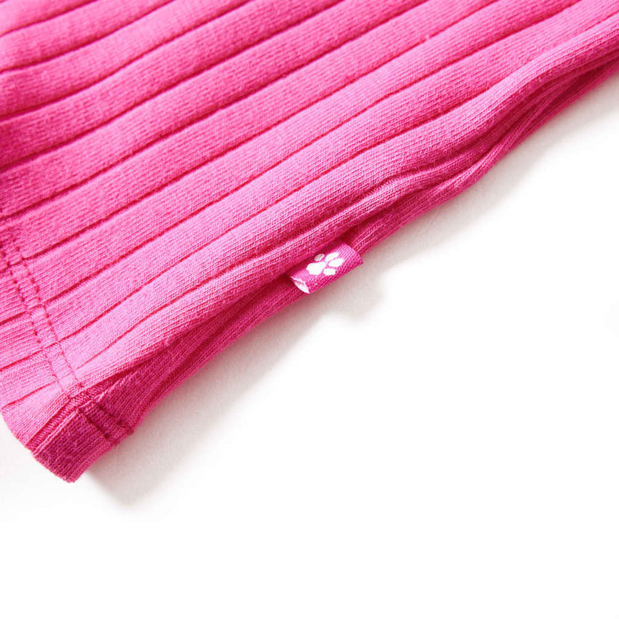 Kindershirt met lange mouwen geribd 104 felroze Roze