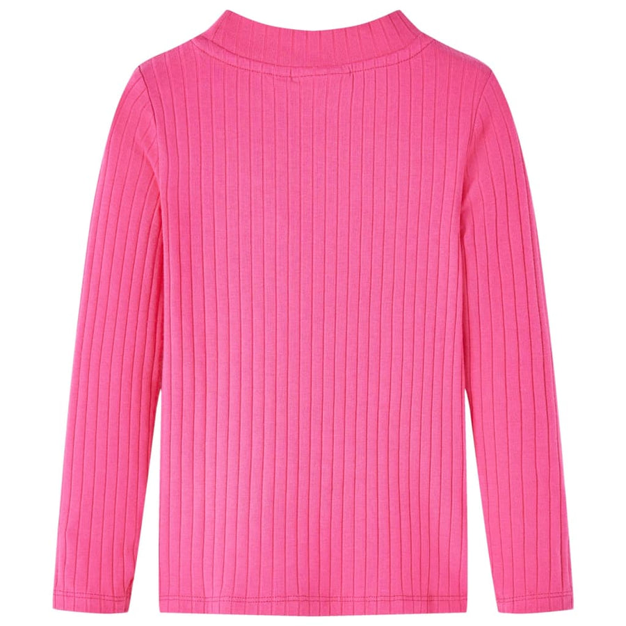 Kindershirt met lange mouwen geribd 116 felroze Roze