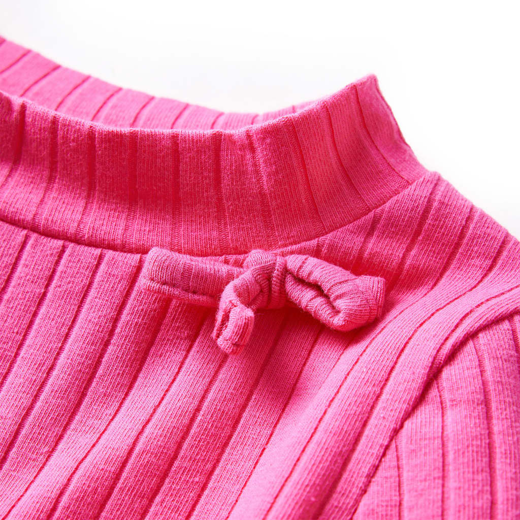 Kindershirt met lange mouwen geribd 116 felroze Roze