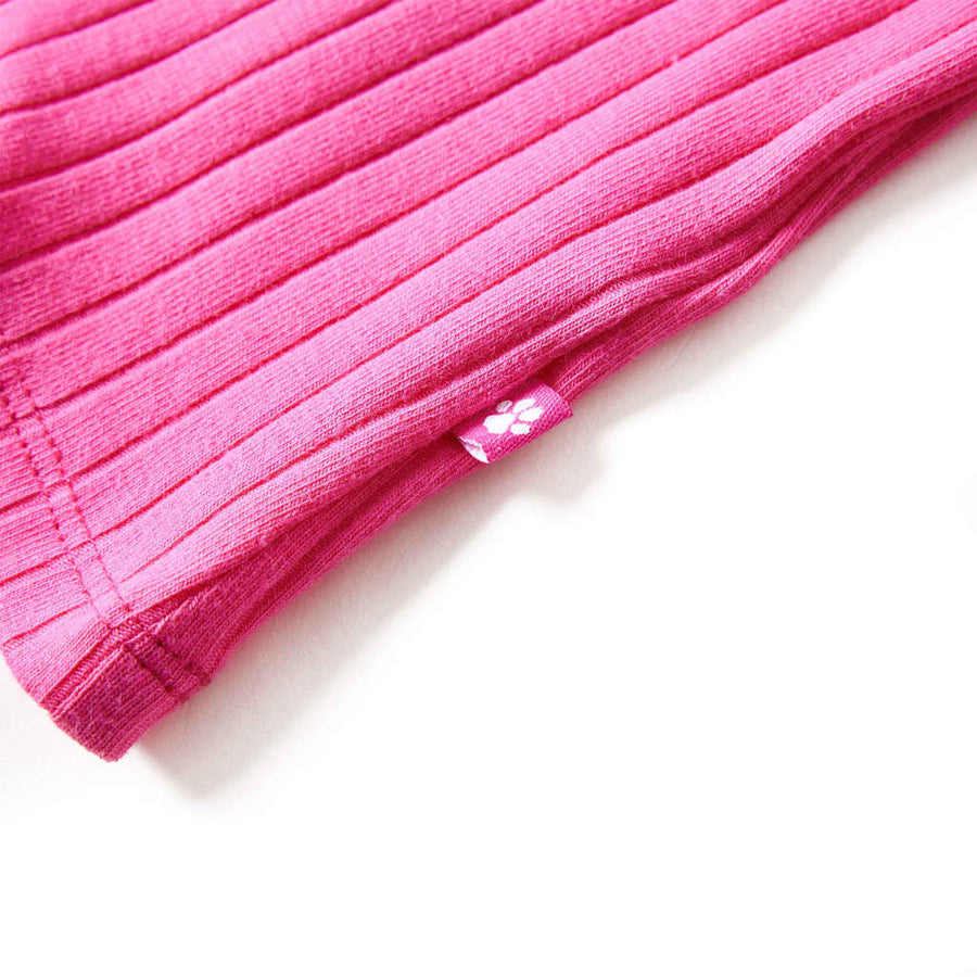 Kindershirt met lange mouwen geribd 128 felroze Roze