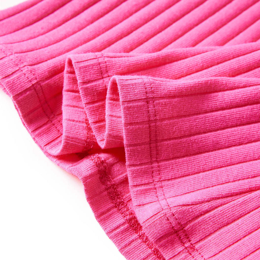 Kindershirt met lange mouwen geribd 128 felroze Roze