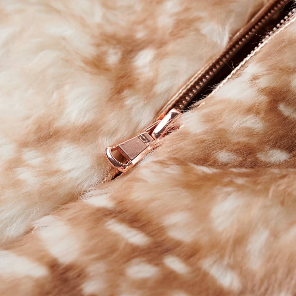 Kinderjas 116 kunstvacht cognackleurig 116