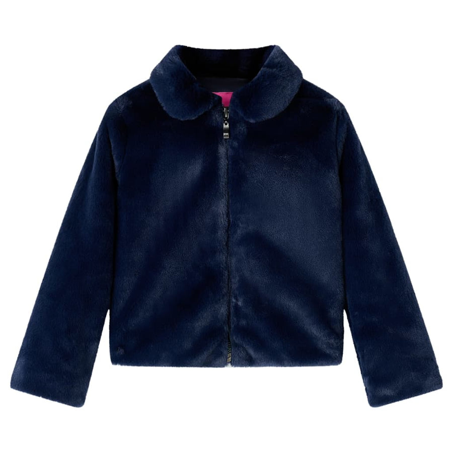 Kinderjas 92 kunstvacht marinekleur Marineblauw