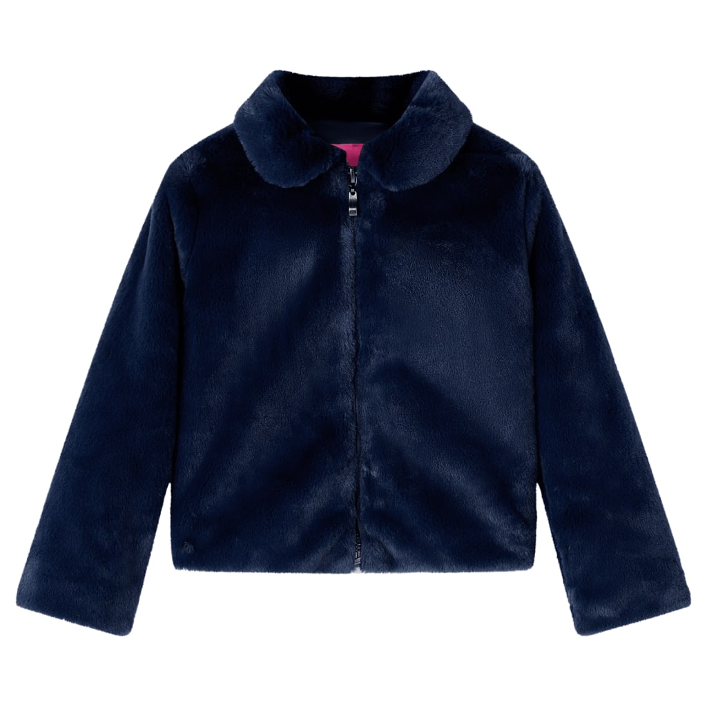 Kinderjas 104 kunstvacht marineblauw Marineblauw